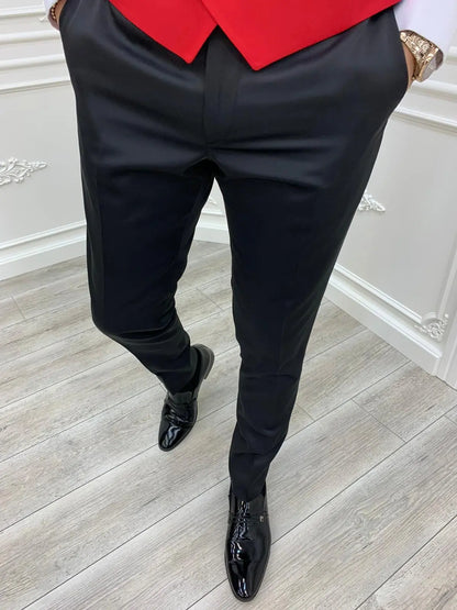 Napoli Red Slim Fit Shawl Lapel Tuxedo - BRABION
