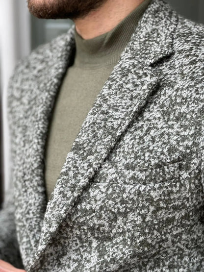 Melbourne Green Slim Fit Wool Long Coat: Sophisticated Style for Every Occasion - BRABION