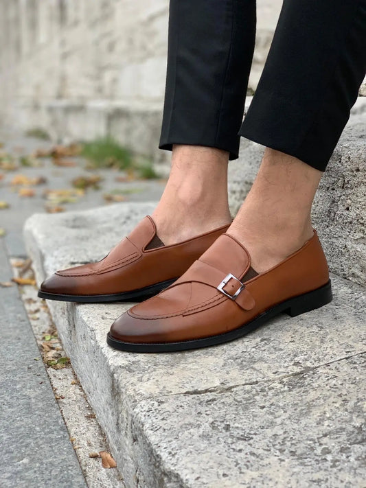 Stanoss Tan Buckle Shoes for Every Occasion - BRABION
