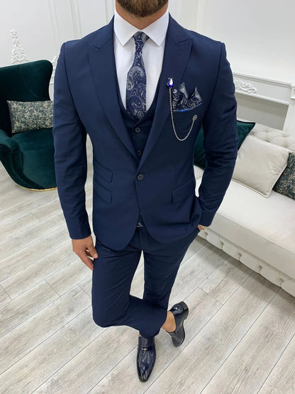Lance Blue Slim Fit Suit - Elevate Your Wardrobe BOJONI