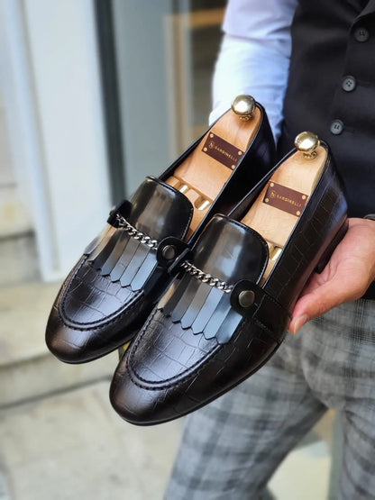 Reno Black Kilt Loafers - BRABION