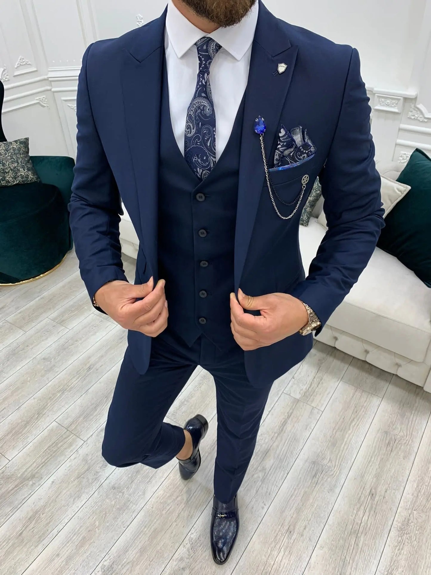 Lance Blue Slim Fit Suit - Elevate Your Wardrobe BOJONI