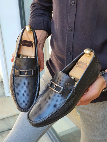 Custer Black Bit Loafers - BRABION