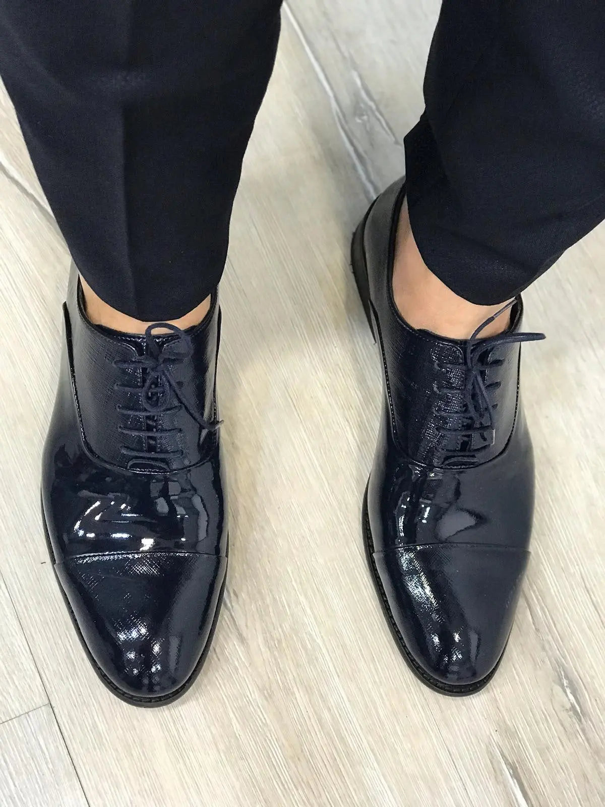 Ferrar Shine Navy Loafer - Elegant Leather Shoes for Any Occasion - BRABION