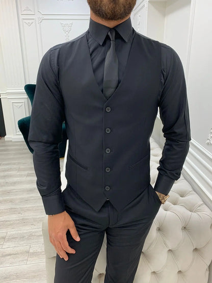 Lance Black Slim Fit Suit - Versatile Three-Piece Ensemble for Any Occasion BOJONI