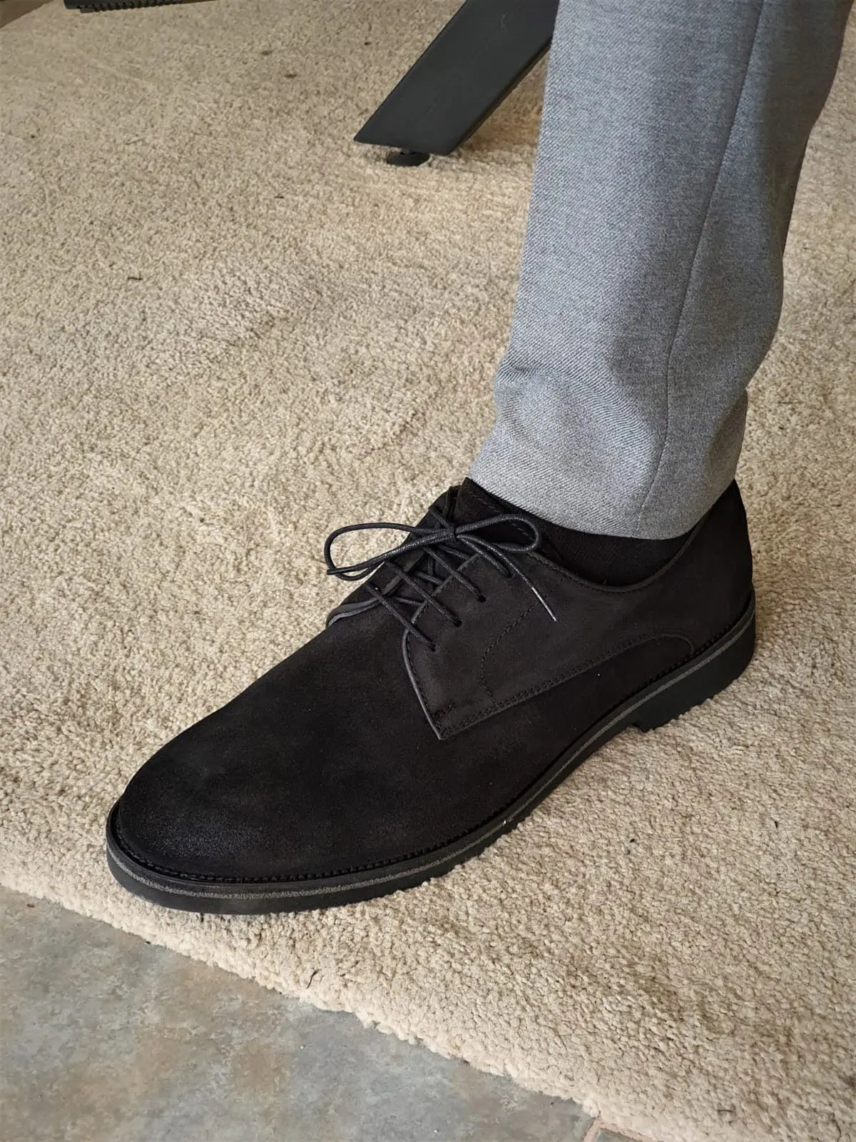 Torino Black Suede Derbys - Elegant Versatility - BRABION