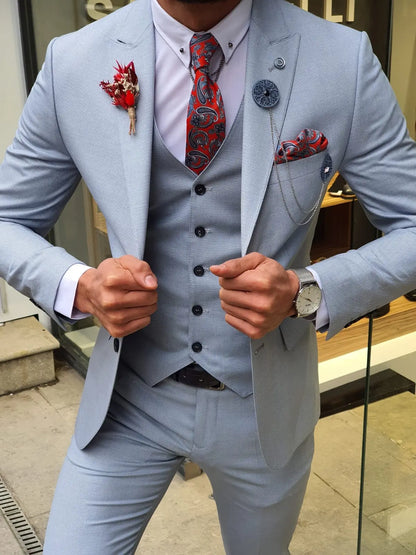 Olympia Blue Slim Fit Suit – The Perfect Choice for Every Occasion brabion