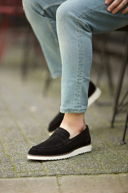 Dover Black Suede Leather Shoes - Sophisticated Style for Every Occasion - BRABION