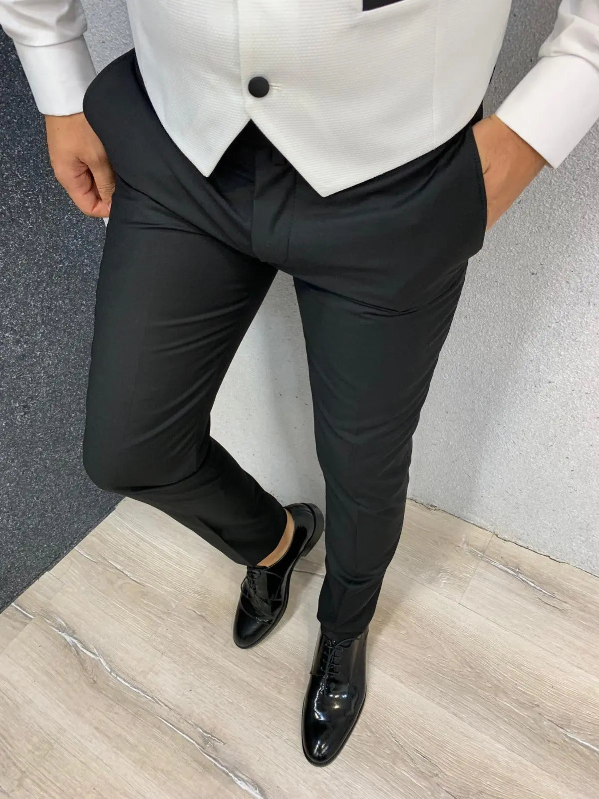 Lazio White Slim Fit Tuxedo for Men - BRABION