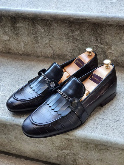 Reno Black Kilt Loafers - BRABION