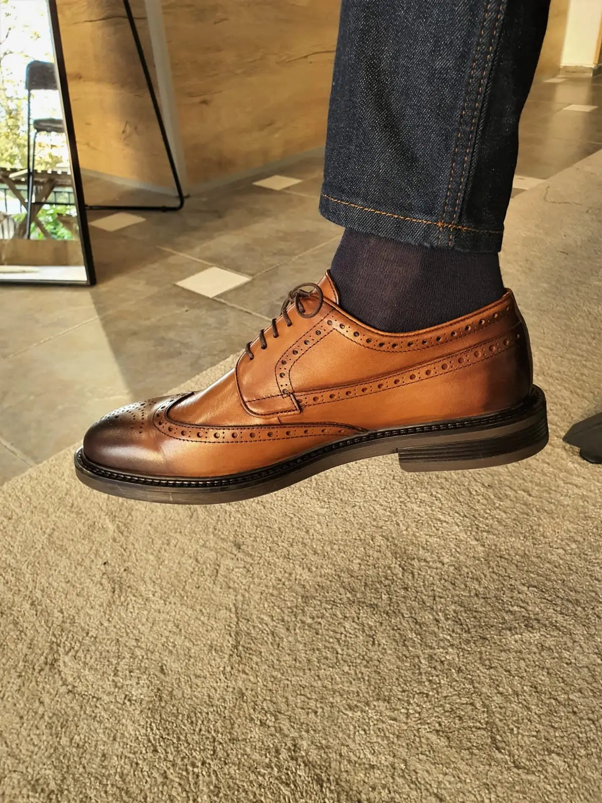 Torino Tan Wingtip Oxfords: Unmatched Elegance for Any Occasion - BRABION