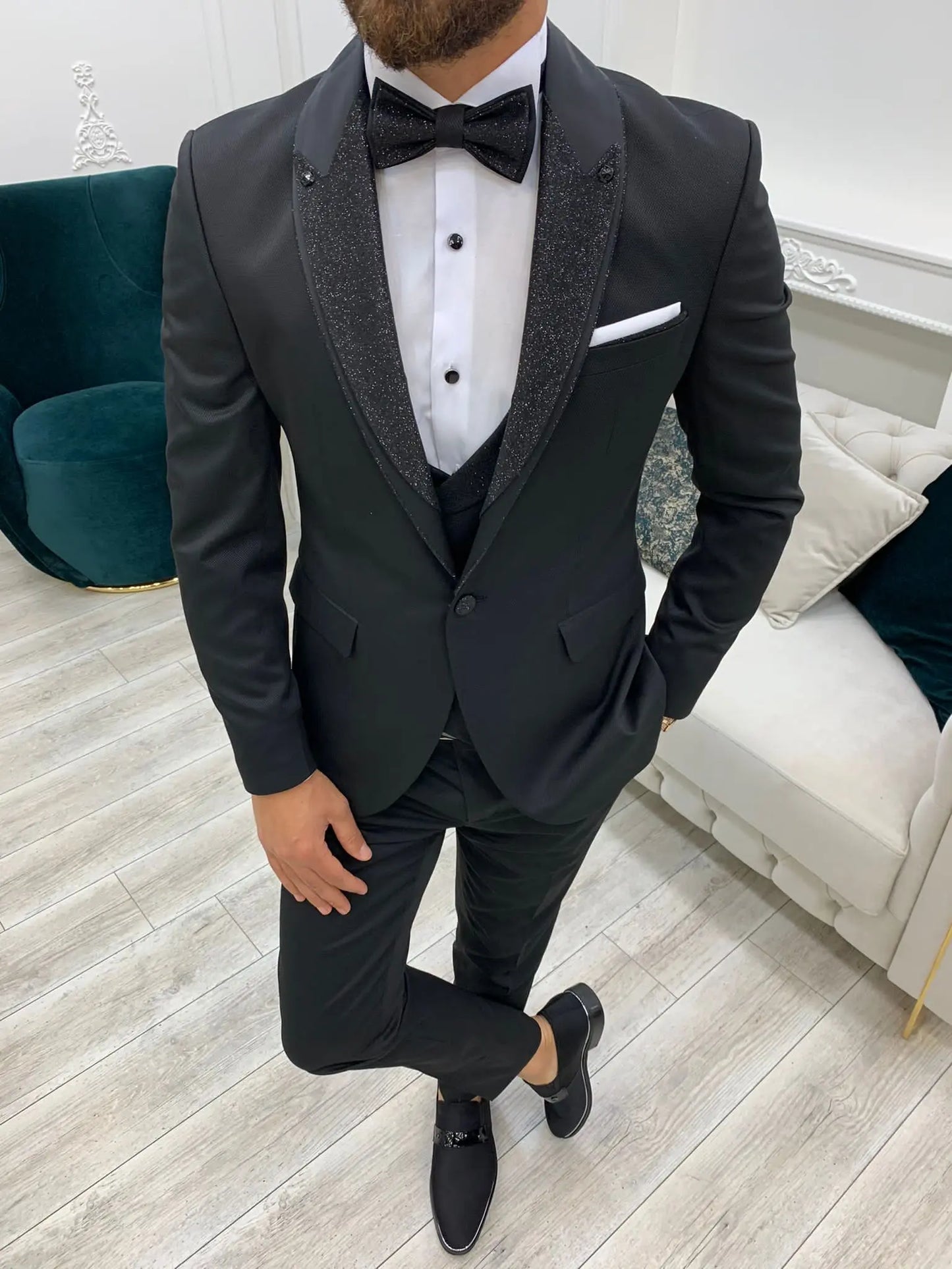 Bethesda Black Shawl Lapel Tuxedo: Timeless Elegance for Formal Occasions - BRABION