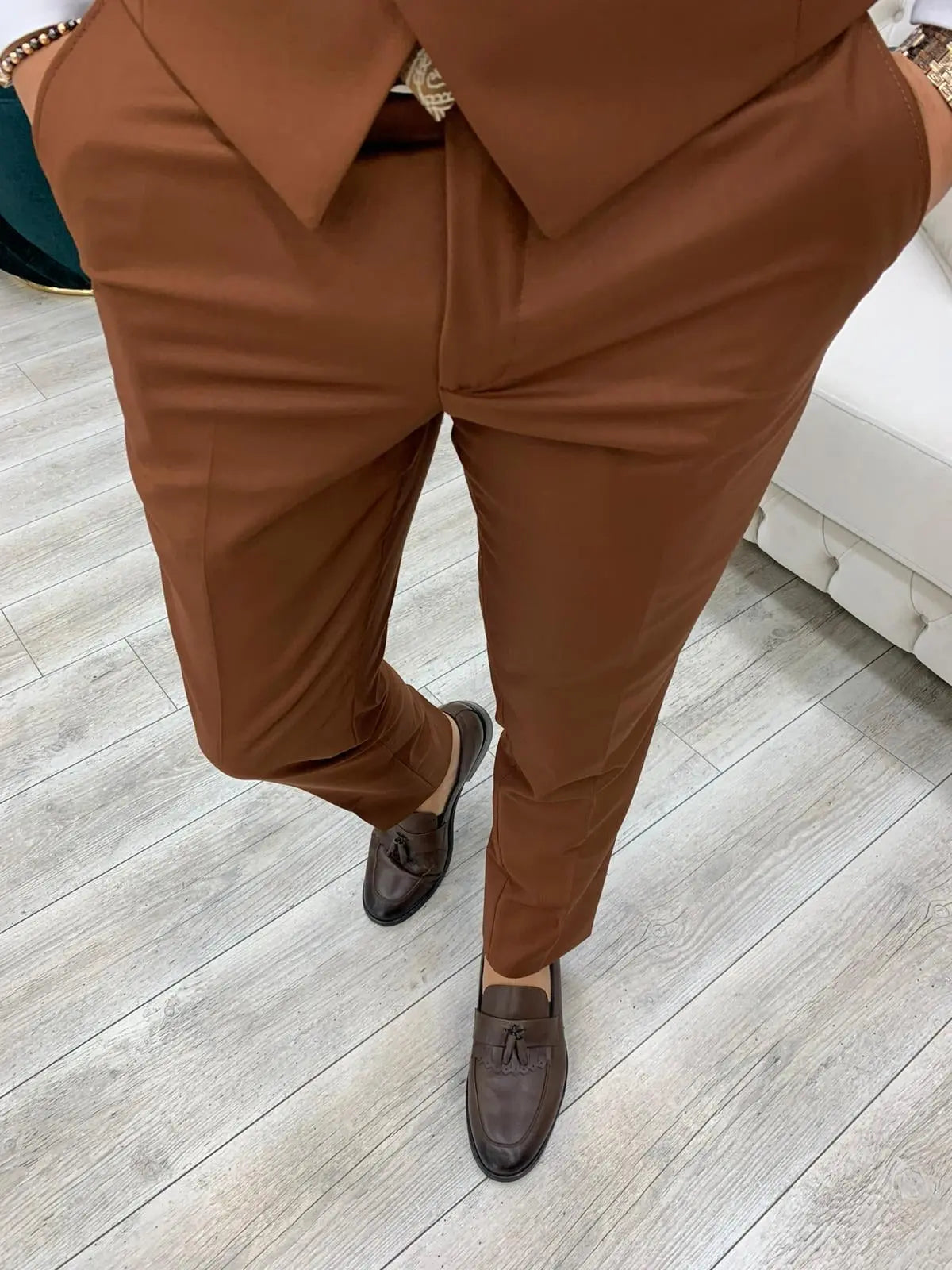 Lance Brown Slim Fit Three-Piece Suit BOJONI