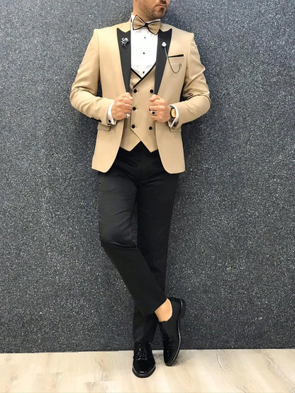 Royal Gold Slim Fit Tuxedo - BRABION