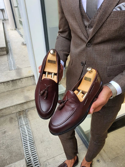 Fort Worth Brown Tassel Loafer - Elegant Leather Footwear for Men - BRABION