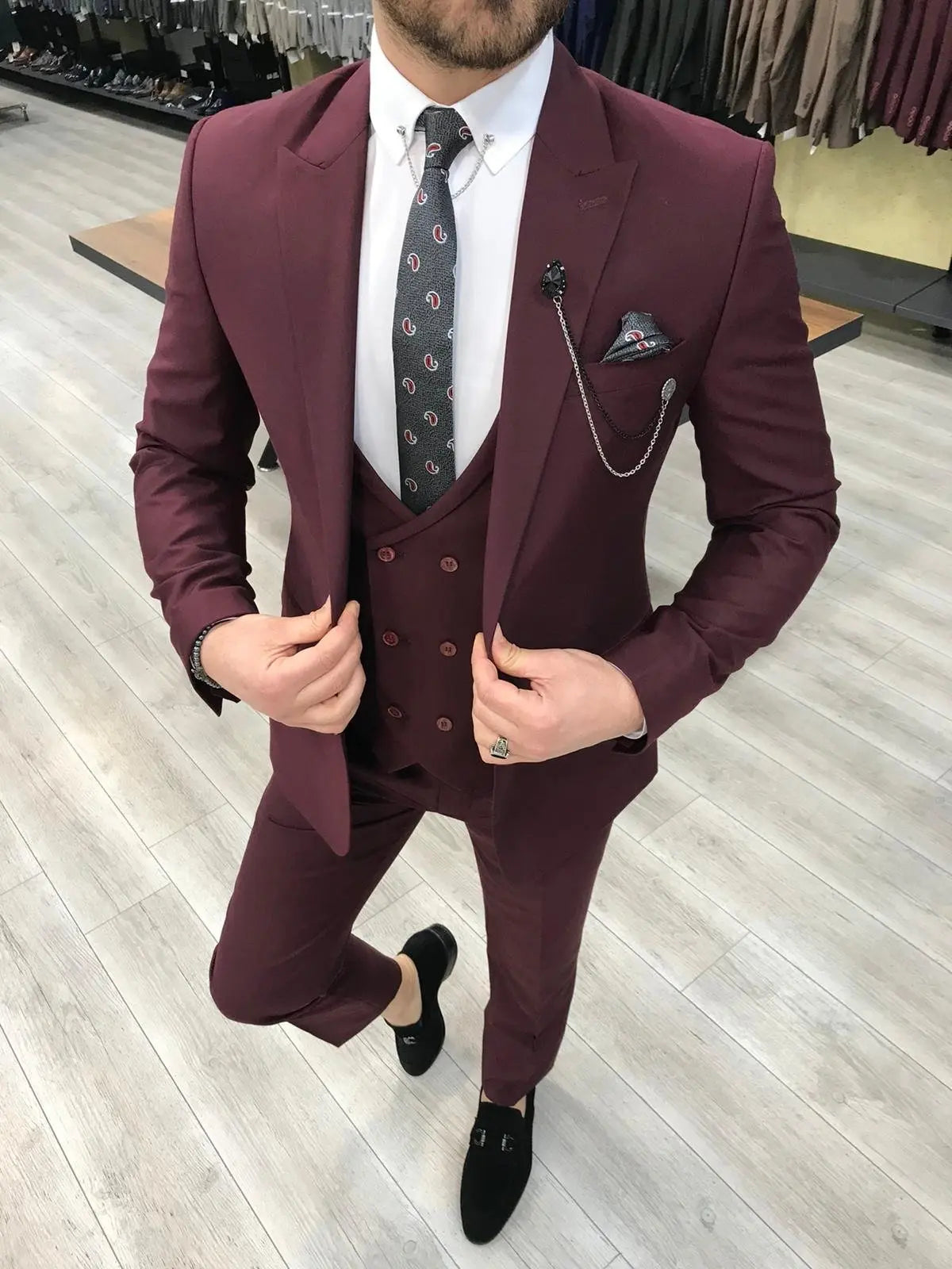 Louis Slim Fit Burgundy Suit - A Versatile Choice for Every Occasion BOJONI