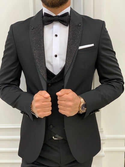 Bethesda Black Shawl Lapel Tuxedo: Timeless Elegance for Formal Occasions - BRABION