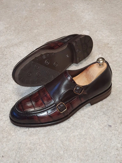 Montreal Brown Monk Strap Loafers for Men - BRABION