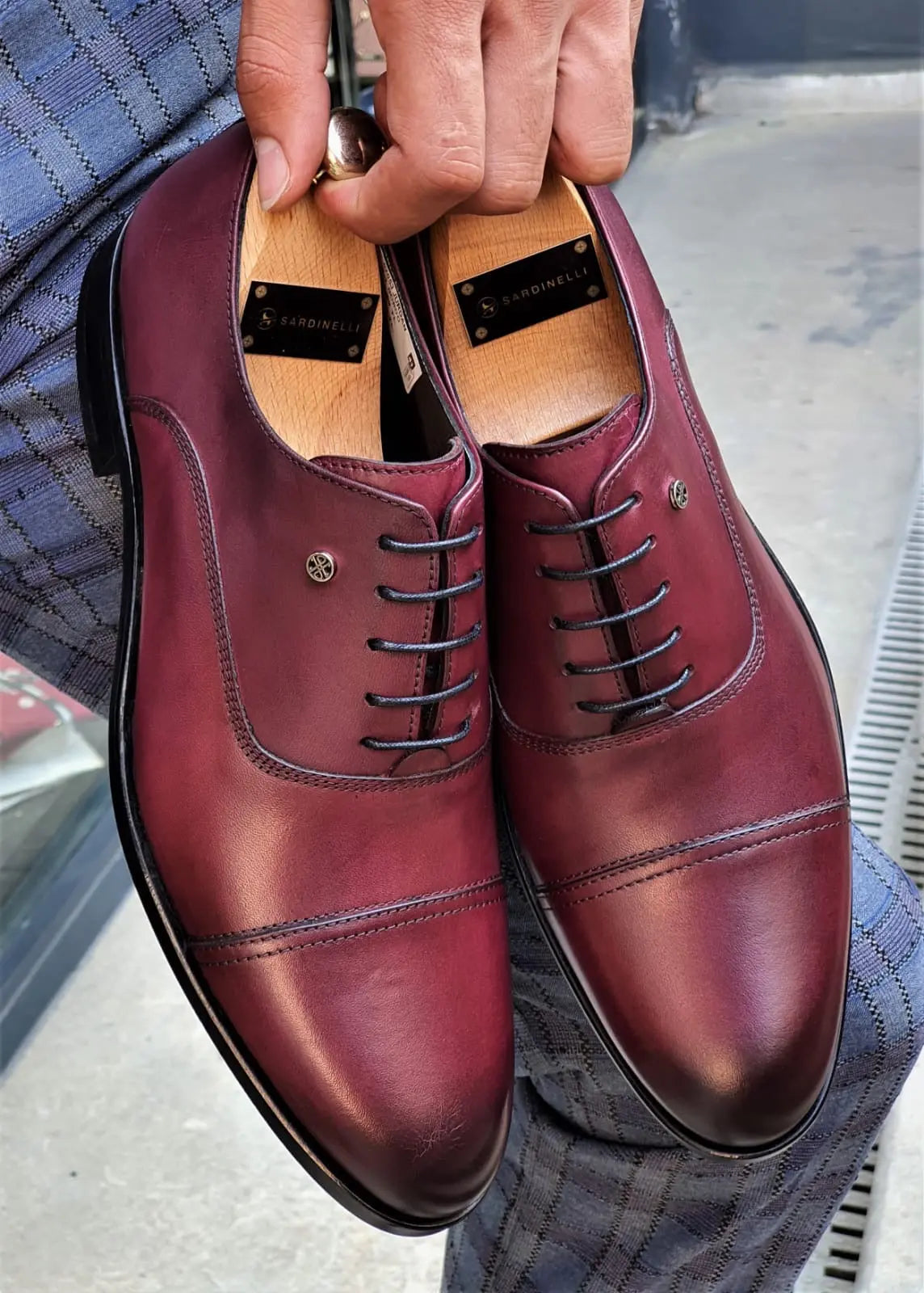 Stefano Burgundy Wholecut Oxfords: The Epitome of Sophisticated Footwear - BRABION