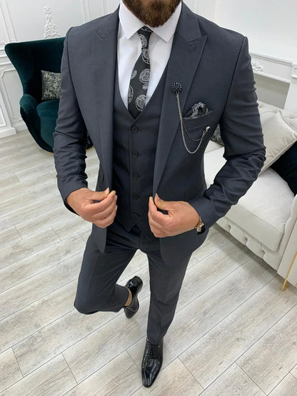 Lance Gray Slim Fit Suit - The Perfect Blend of Style and Comfort BOJONI