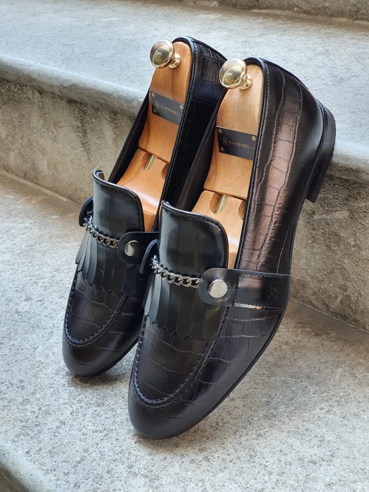 Reno Black Kilt Loafers - BRABION