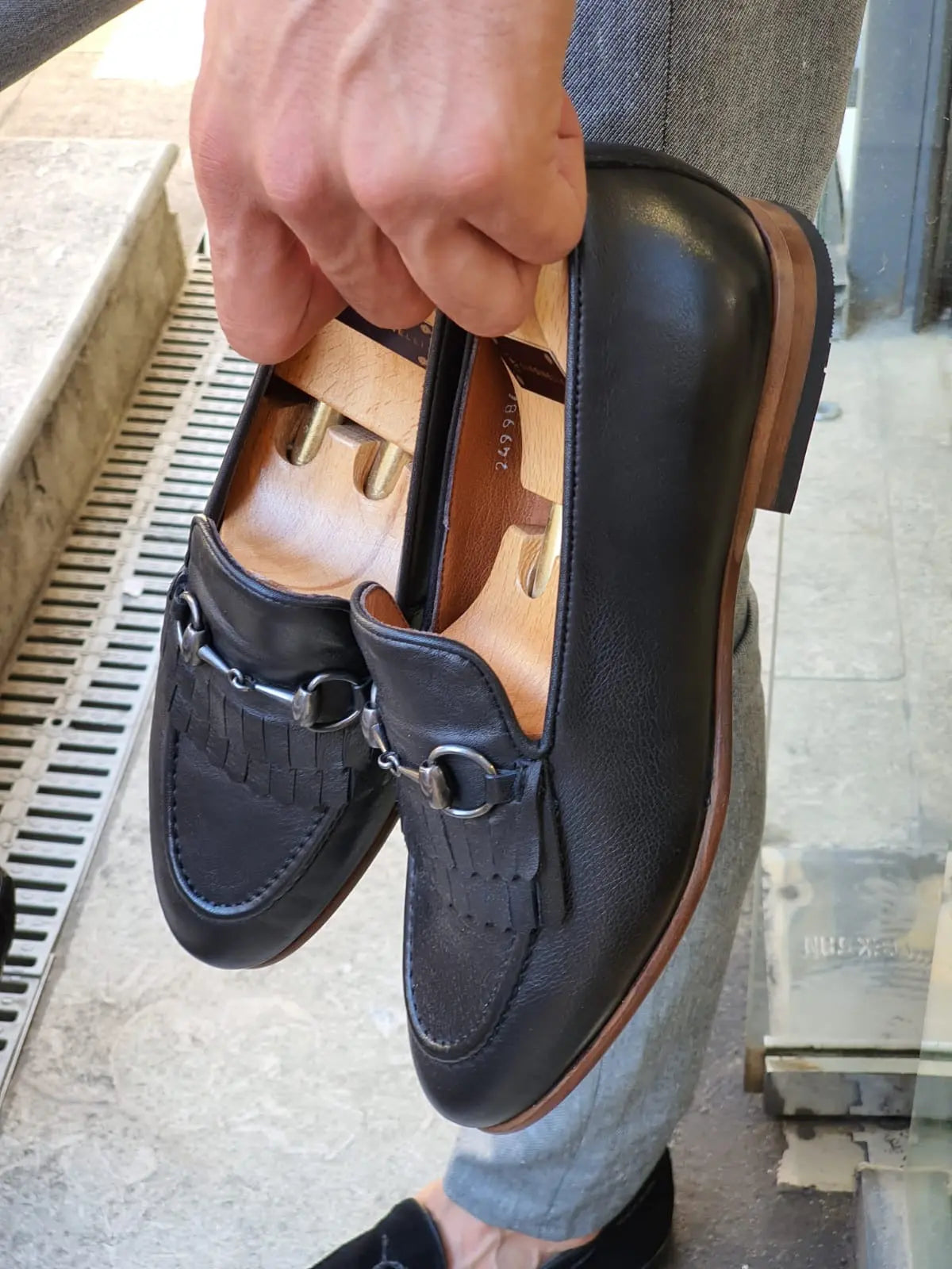 Custer Black Bit Loafers - BRABION