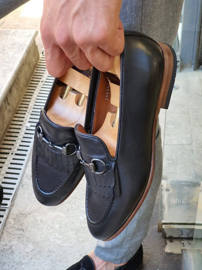 Custer Black Bit Loafers - BRABION