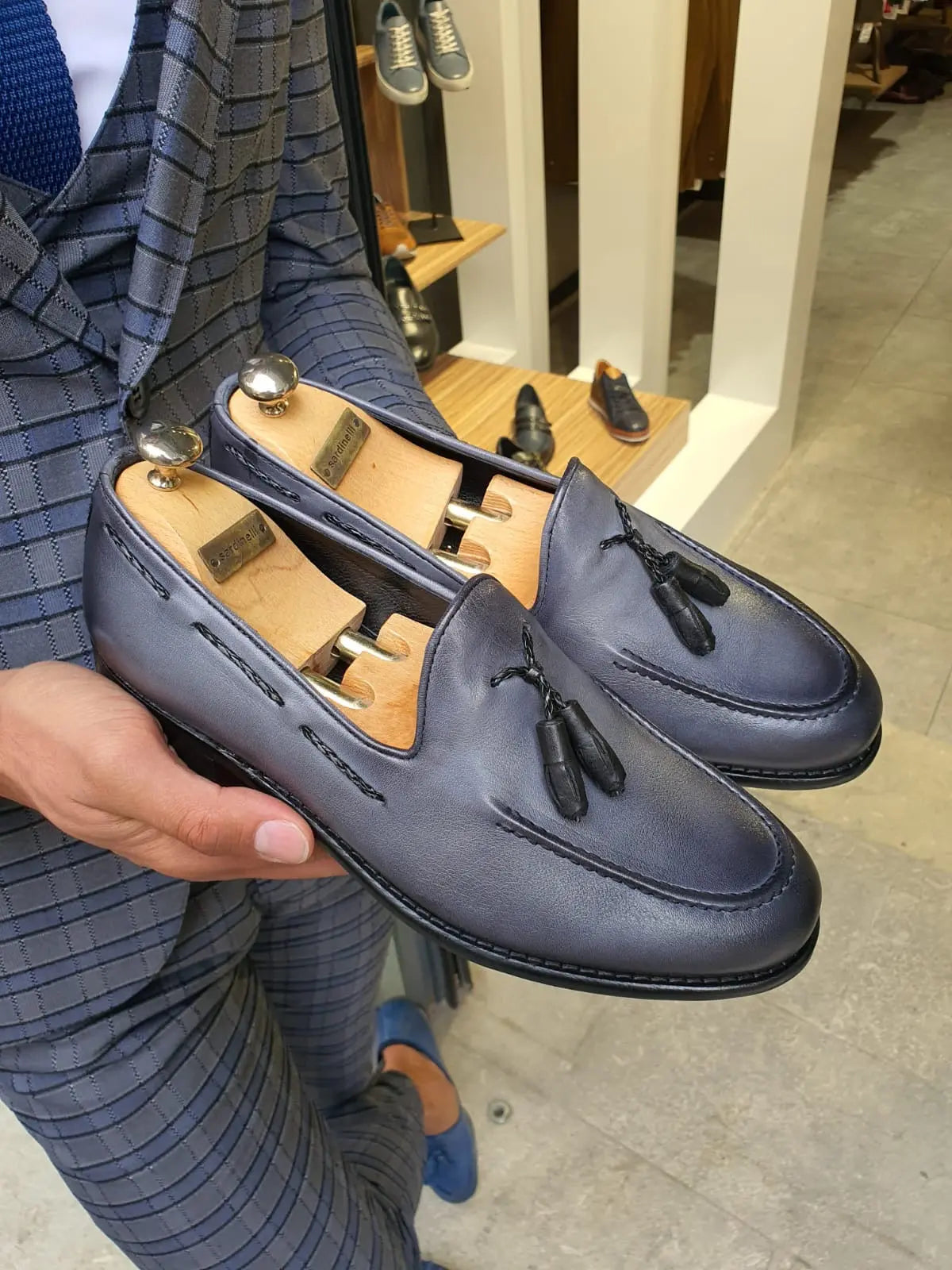 Fort Worth Gray Tassel Loafer - BRABION