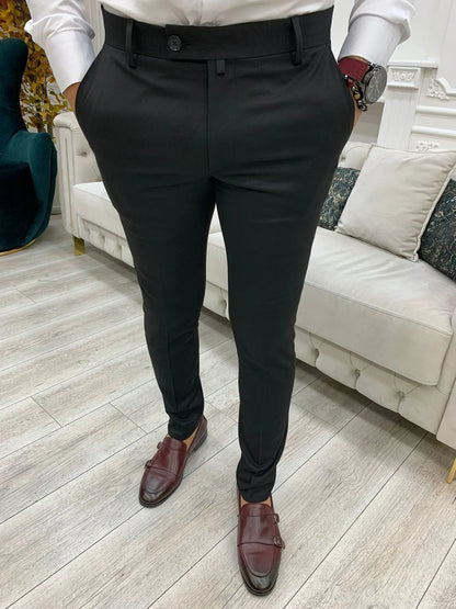 Serra Black Slim Fit Pants - BRABION