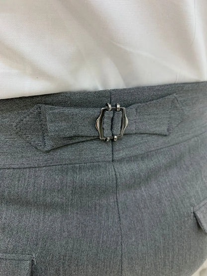 Grey Buckled Canvas Trousers for Every Occasion - BRABION