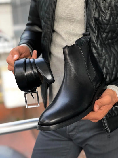 Aqua Black Chelsea Boots - BRABION