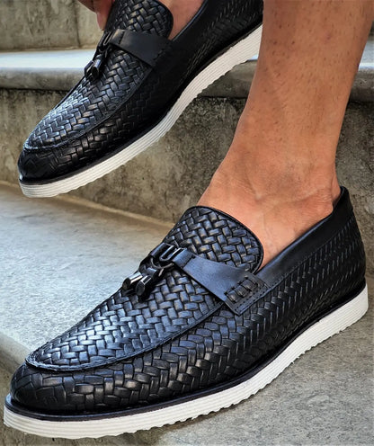 Stefano Black Leather Shoes - Elegant Versatility for Every Occasion - BRABION