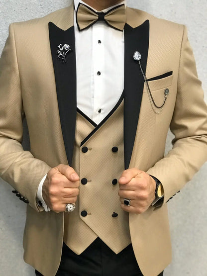 Royal Gold Slim Fit Tuxedo - BRABION