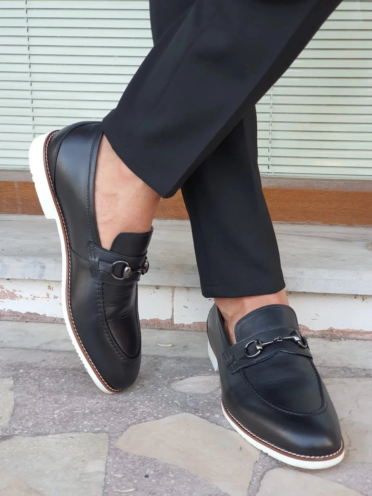 Montreal Black Bit Loafers - Elegant Leather Footwear for Men - BRABION