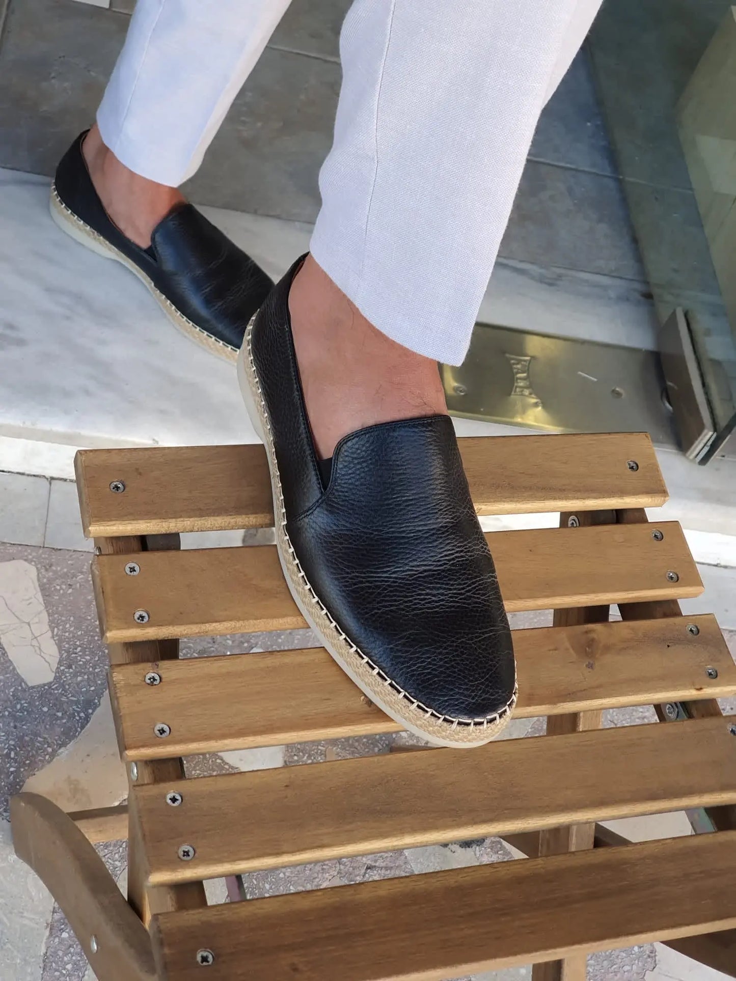 Stefano Black Slip-On Loafers - Elegant Leather Footwear - BRABION