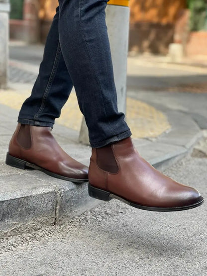 Remy Brown Chelsea Boots - Timeless Leather Elegance - BRABION