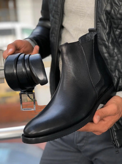 Aqua Black Chelsea Boots - BRABION