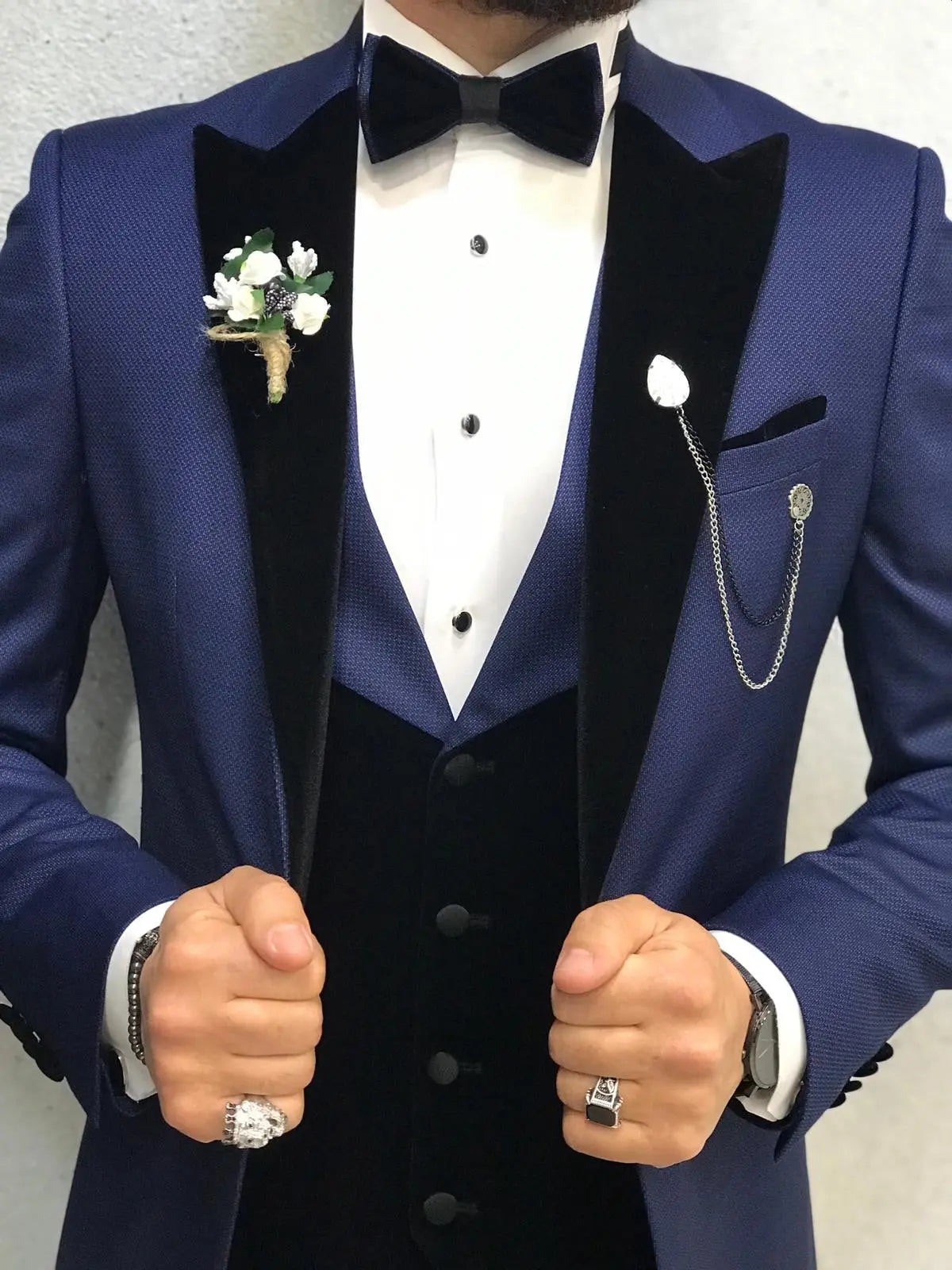 Bergamo Parliament Blue Tuxedo - The Epitome of Elegance - BRABION