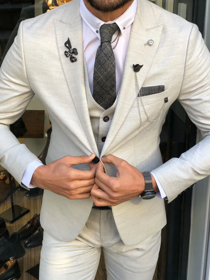 Olympia Gray Slim Fit Suit - Versatile Elegance for Every Occasion brabion