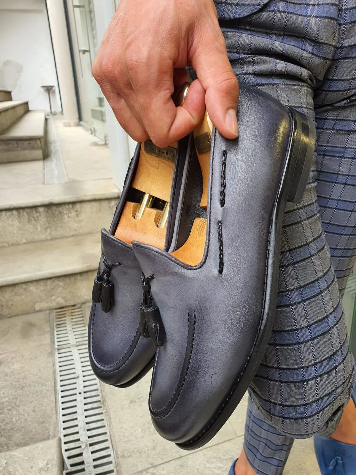 Fort Worth Gray Tassel Loafer - BRABION