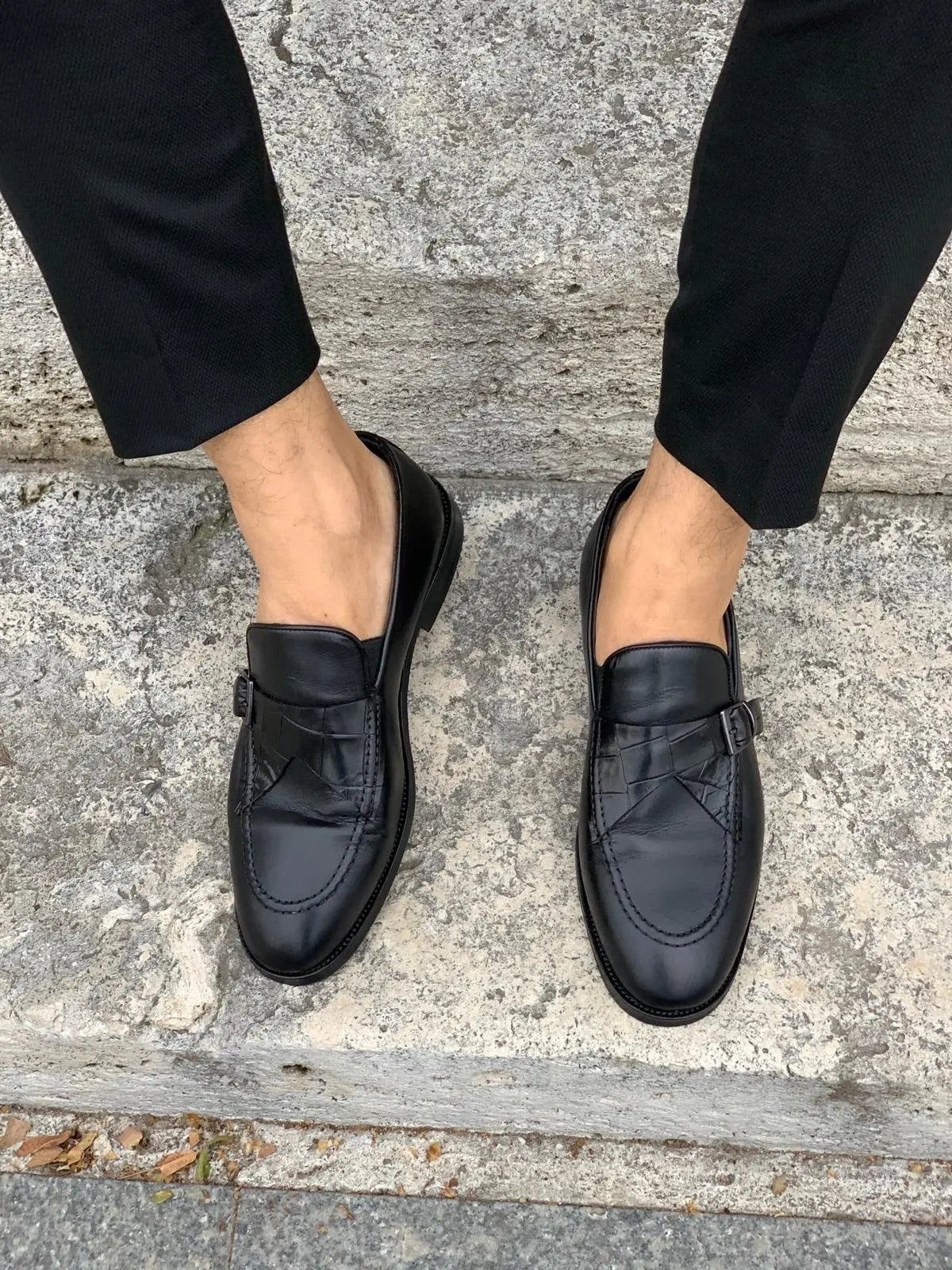 Stanoss Black Buckle Shoes - BRABION