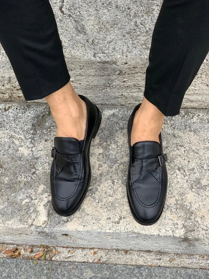 Stanoss Black Buckle Shoes - BRABION