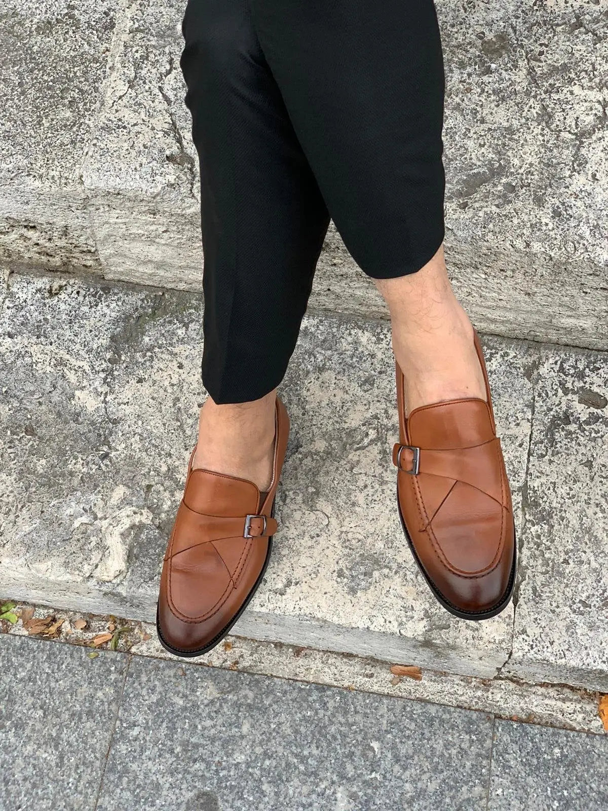 Stanoss Tan Buckle Shoes for Every Occasion - BRABION
