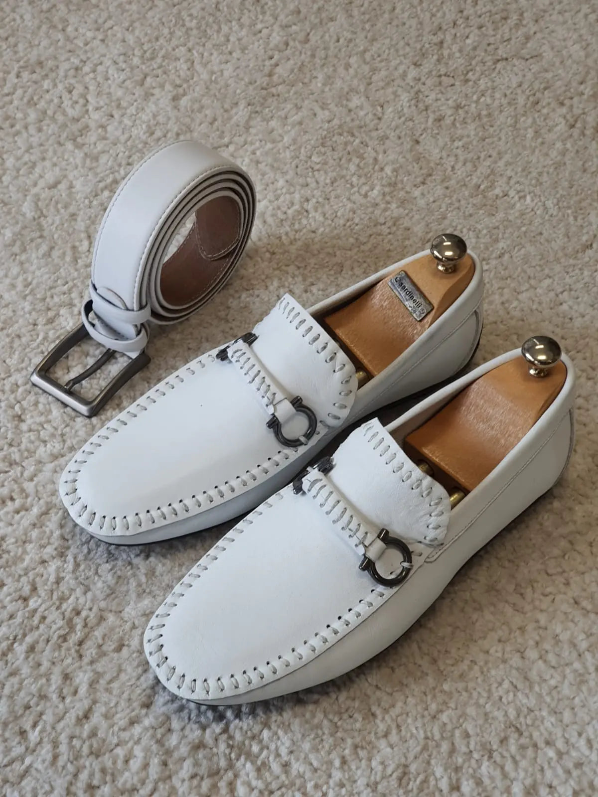 Antonio White Slip On Bit Loafers - Sophisticated Leather Comfort - BRABION