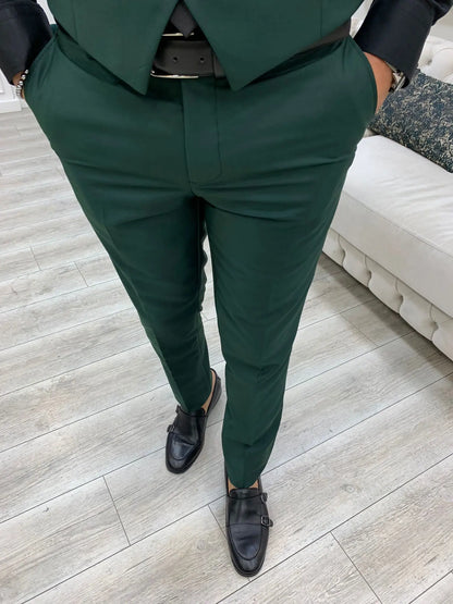 Wilson Green Slim Fit Peak Lapel Suit - Elevate Your Style BOJONI