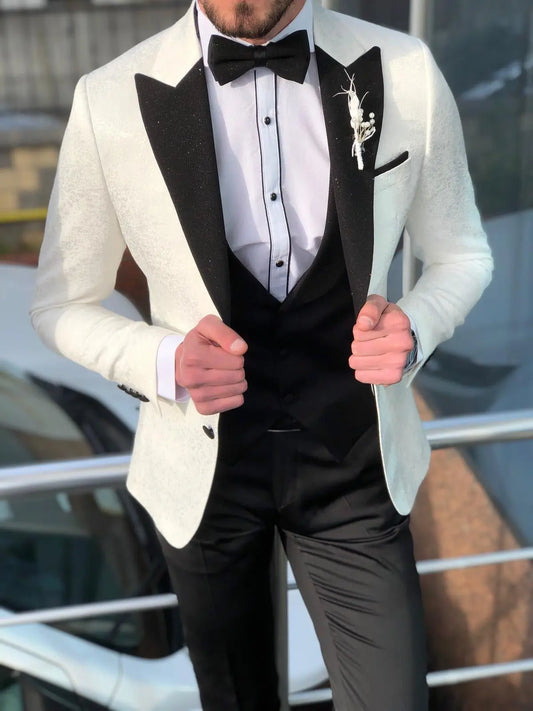 Bernard White Slim Fit Tuxedo - BRABION