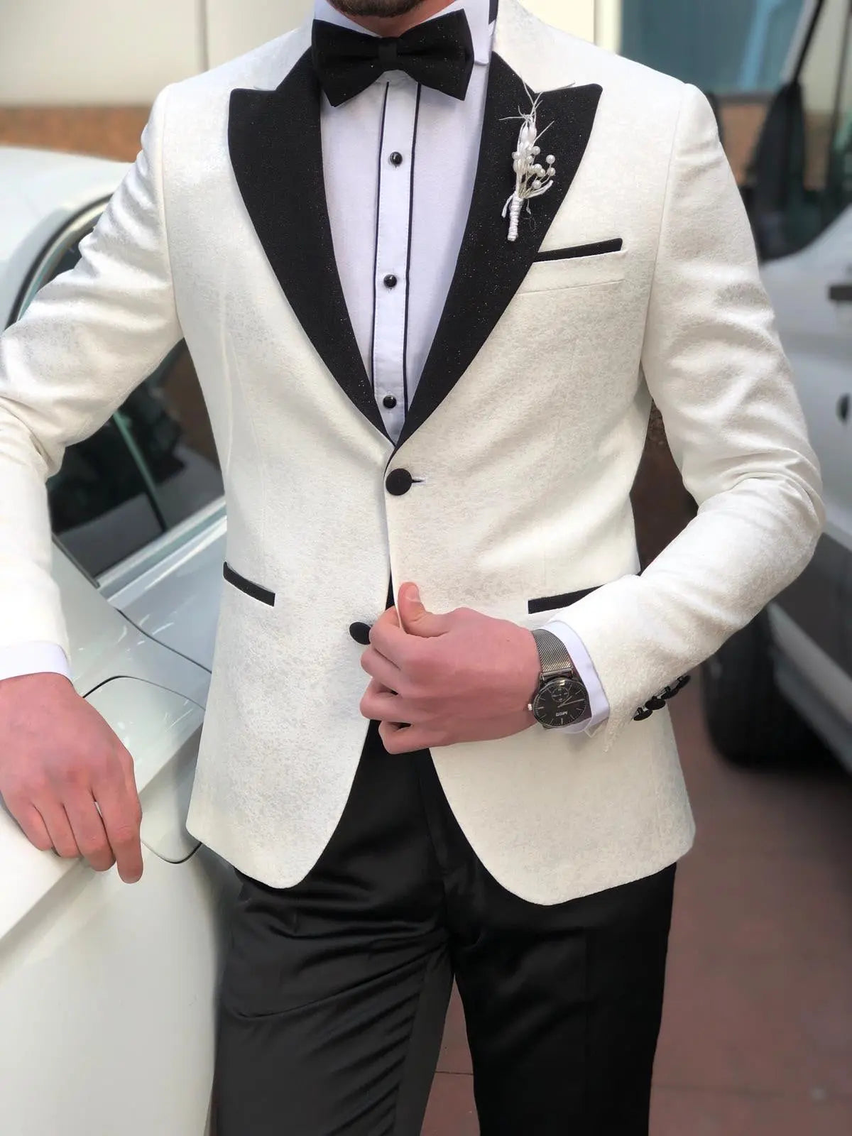 Bernard White Slim Fit Tuxedo - BRABION