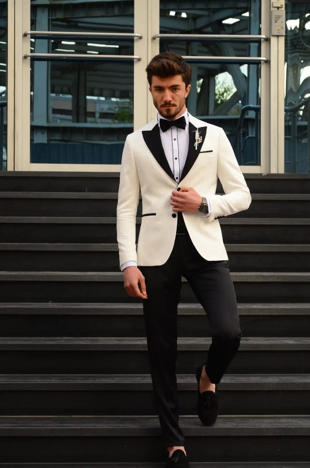 Bernard White Slim Fit Tuxedo - BRABION