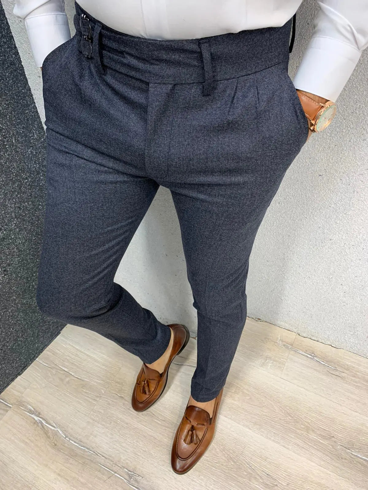 Kingston Navy Slim Pants - BRABION